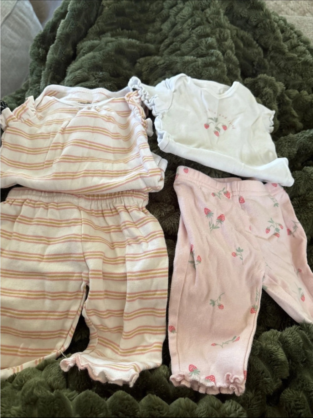 Carter's Pink and White Strawberry Stripe Pajama Set